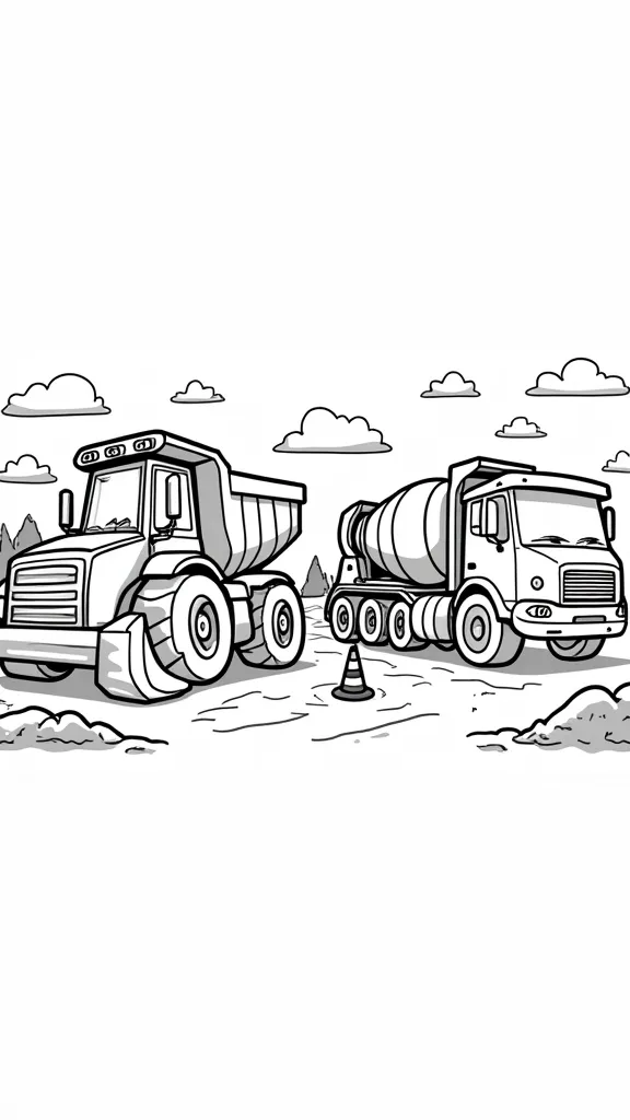 construction trucks coloring pages